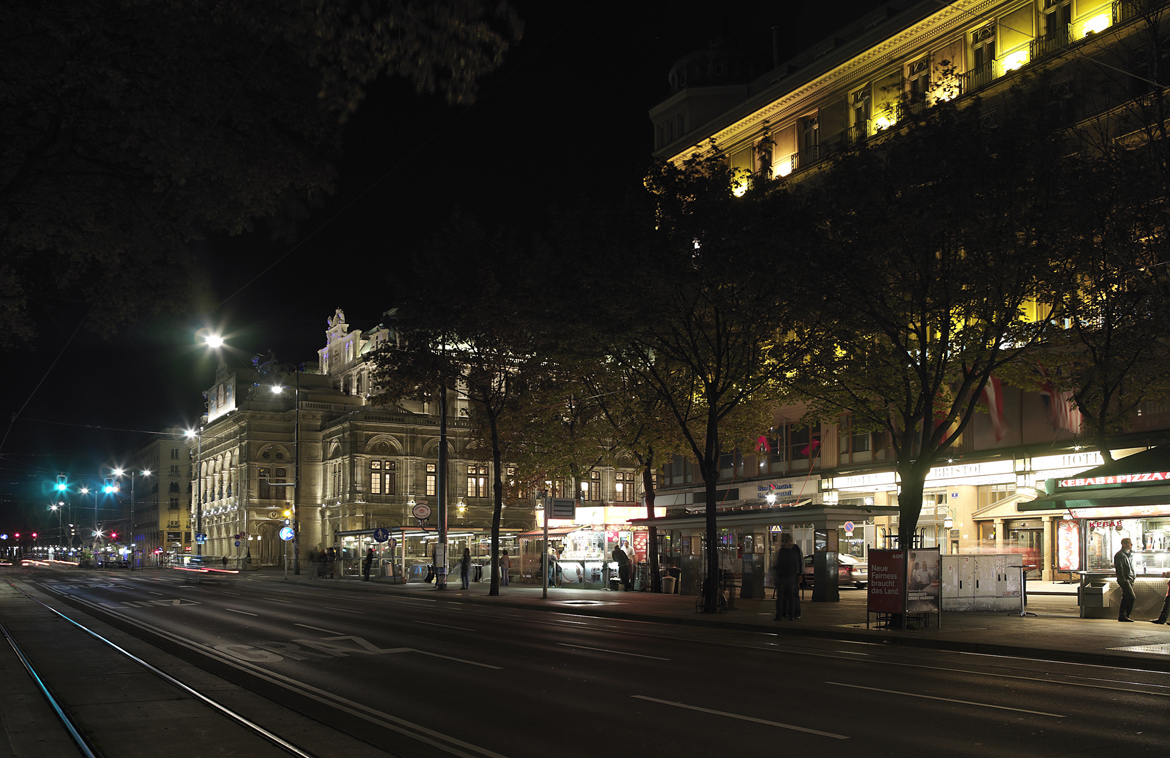 Staatsoper Wien, Nachtansicht, Podpod Lichtdesign