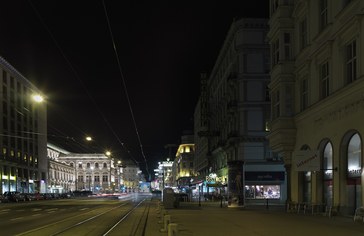 Staatsoper Wien, Nachtansicht, Podpod Lichtdesign